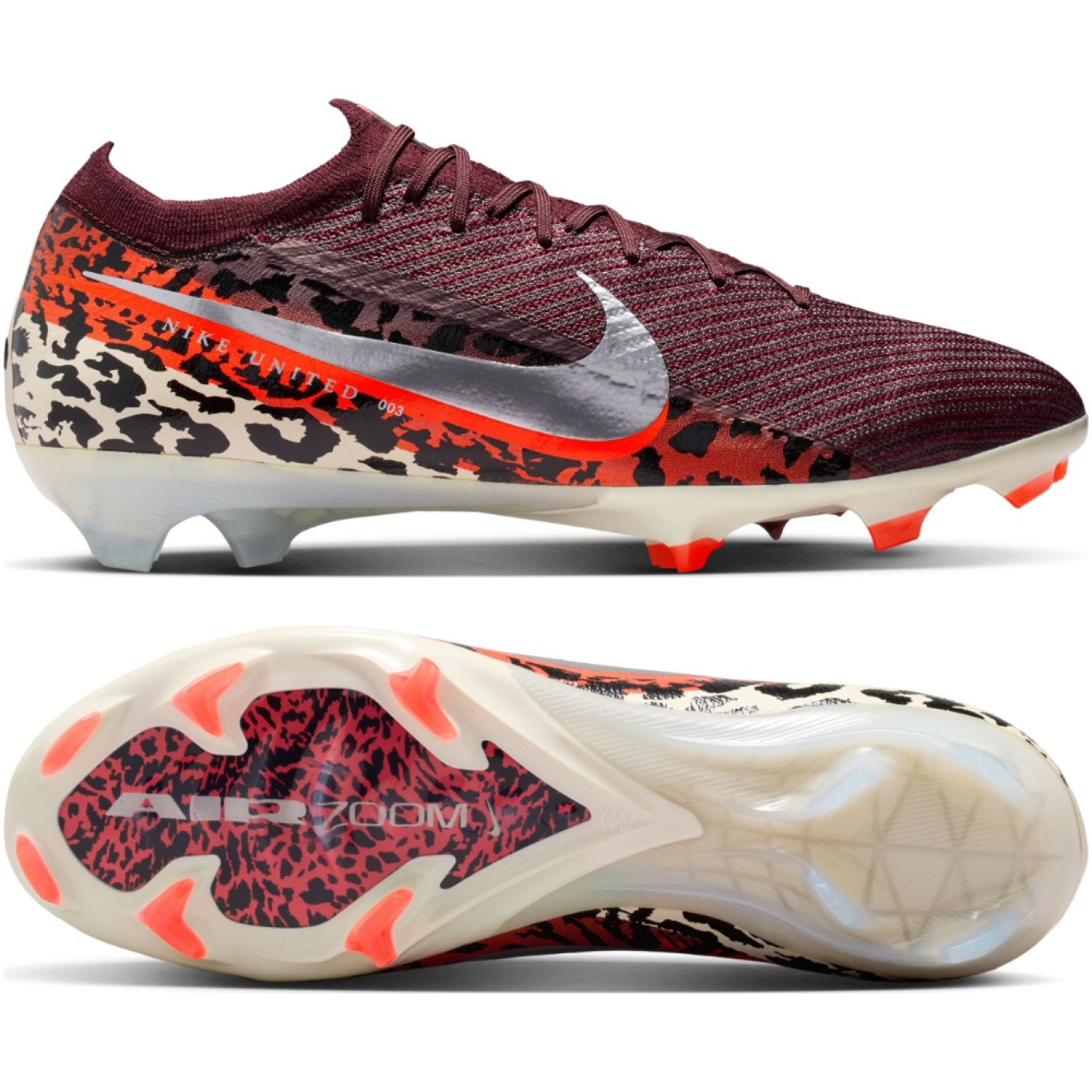 Nike Zoom Mercurial Elite Vapor 16 Gras Voetbalschoenen (FG) Bordeauxrood Zilver Oranje