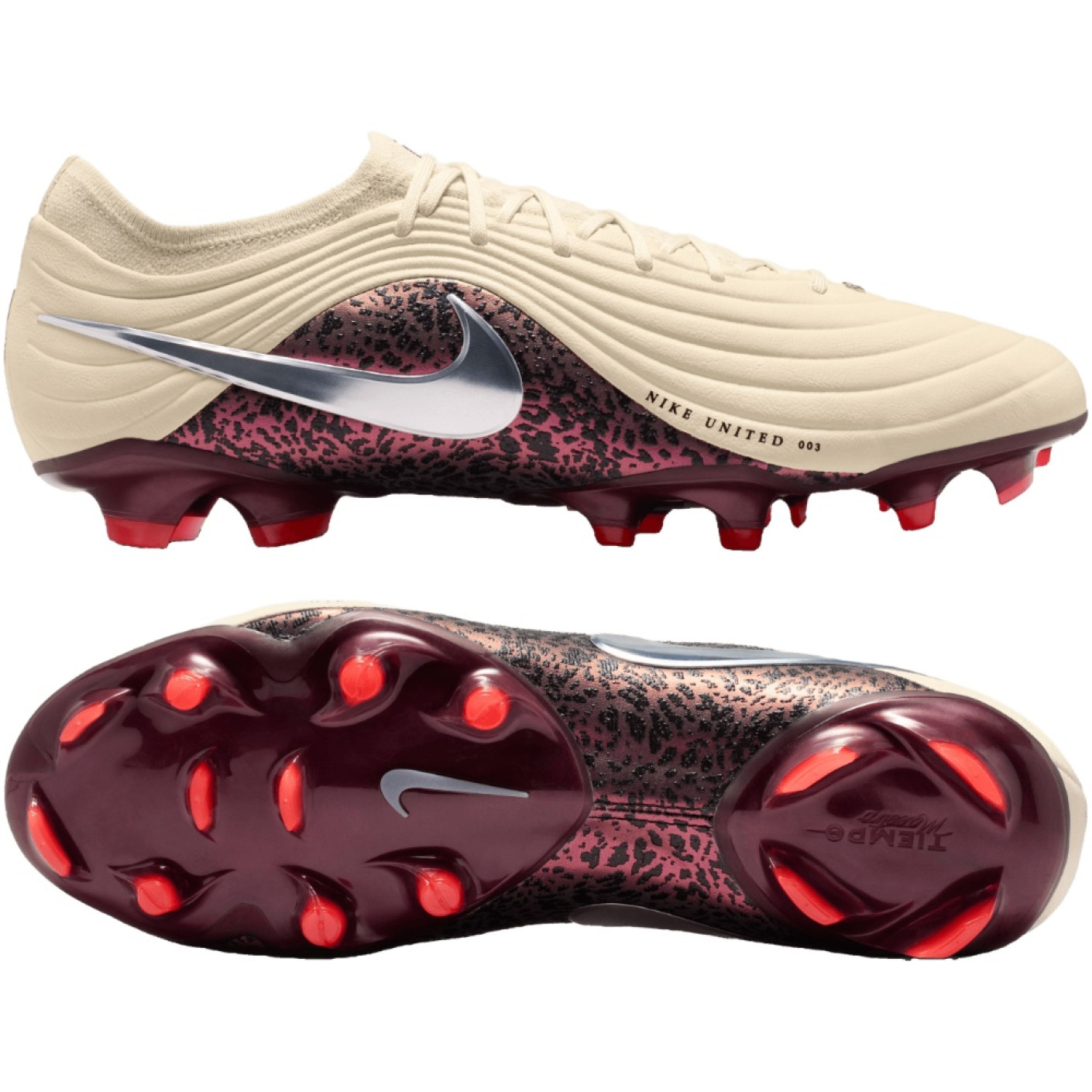 Nike Tiempo Elite Maestro Gras Voetbalschoenen (FG) Gebroken Wit Bordeauxrood Zilver