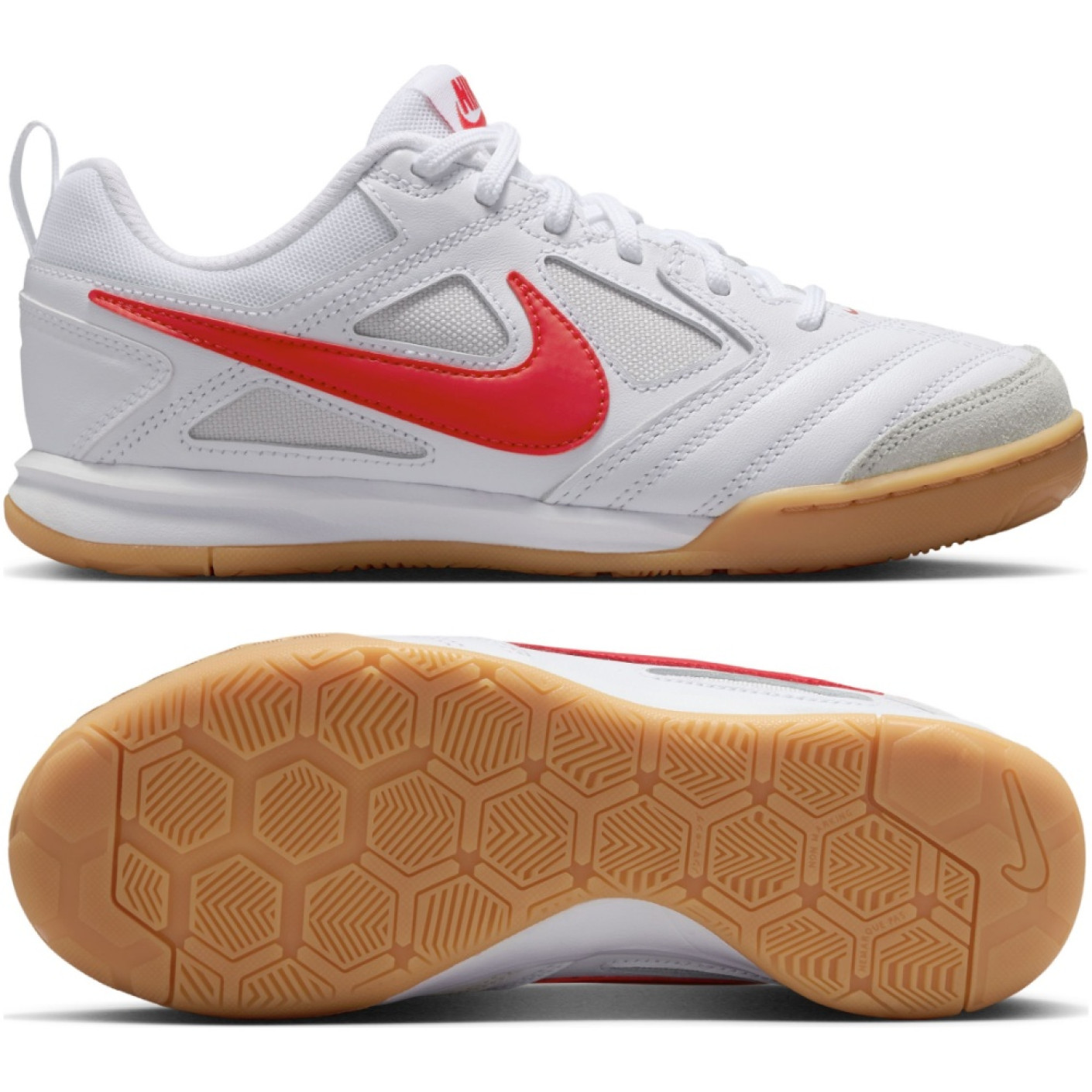 Nike Zaalvoetbalschoenen Gato (IN) Kids Wit Rood Bruin
