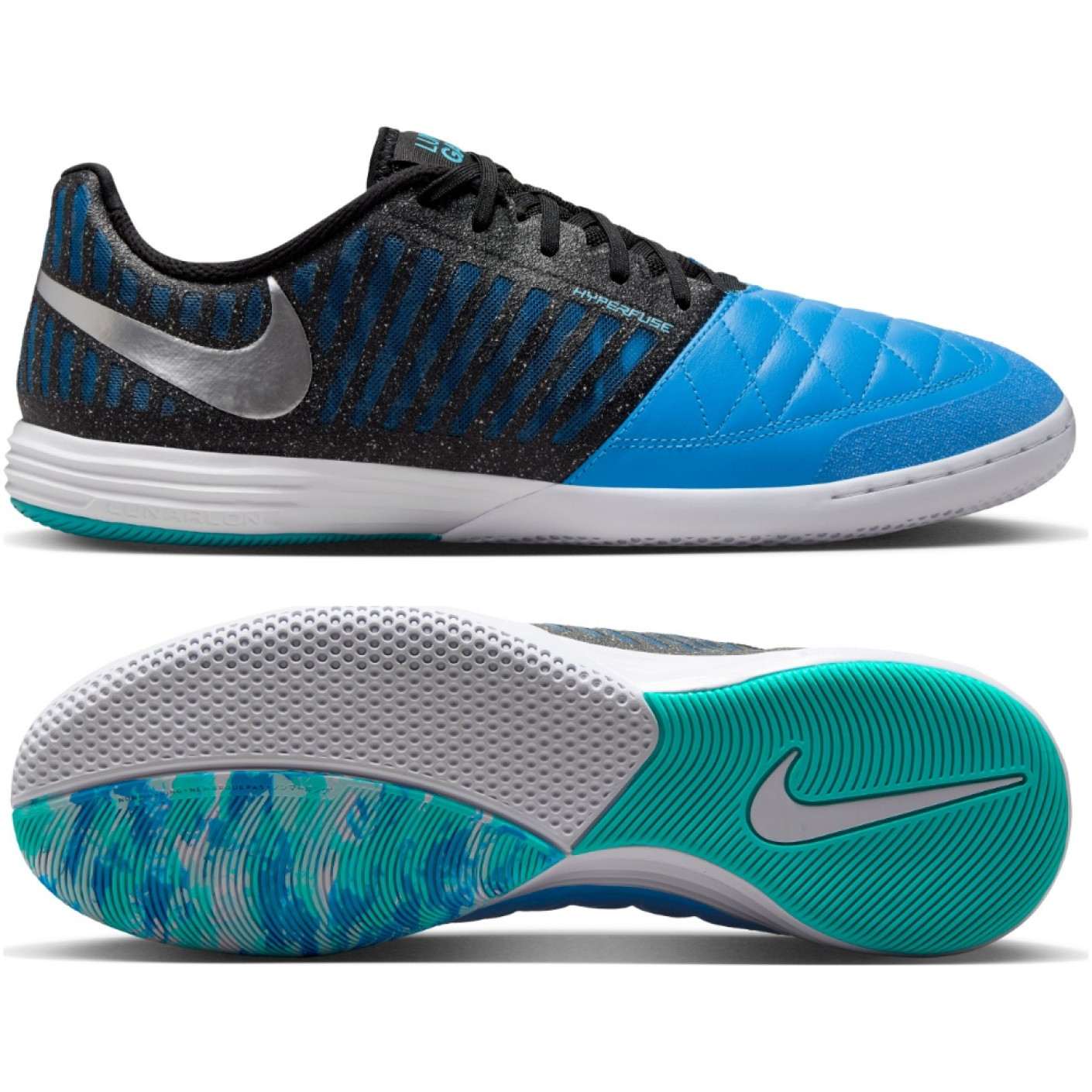 シューズ NIKE lunargato II Nike Lunargato II (IN) Indoor Football Shoes Black Blue Silver