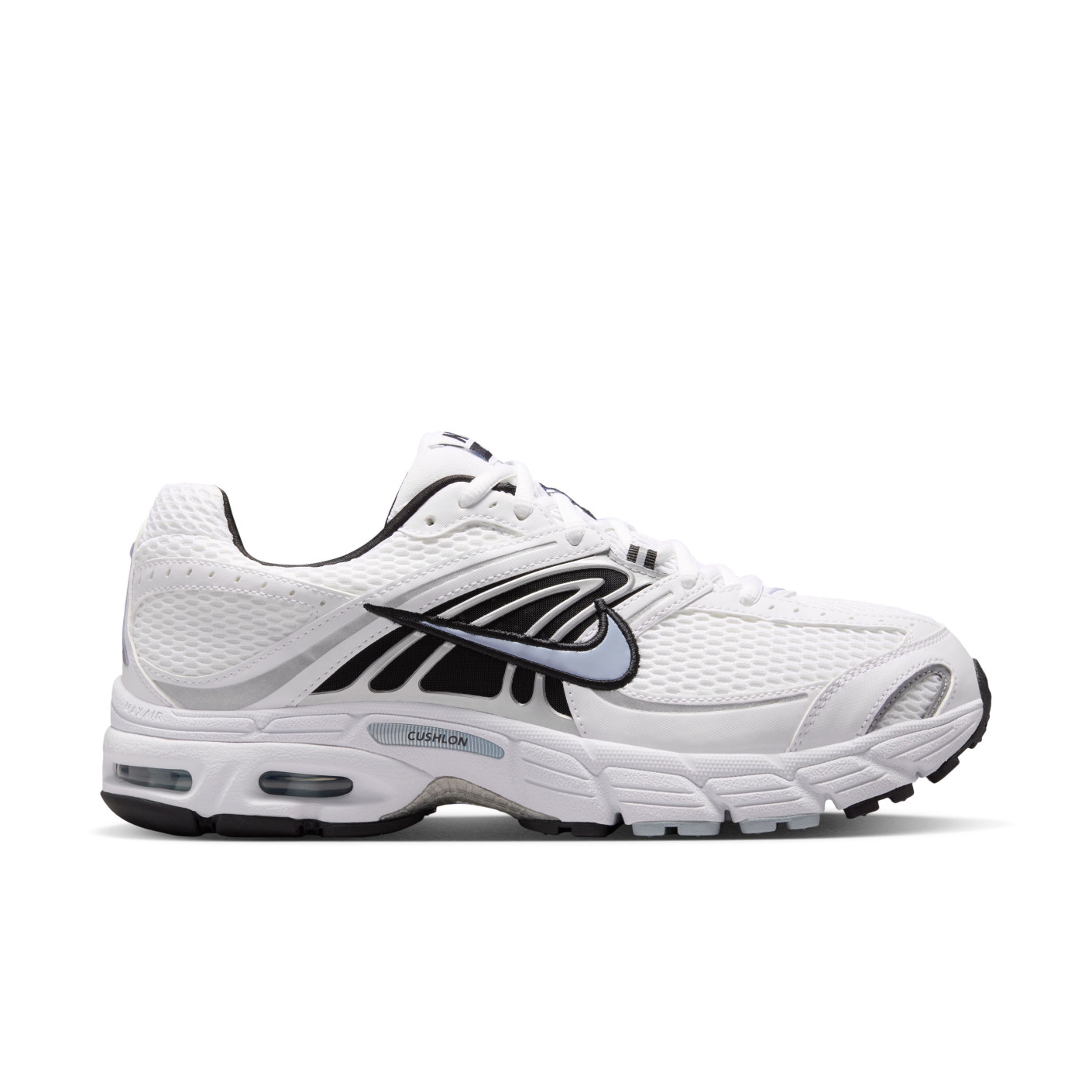 Nike Air Max Moto 2K Sneakers White Black Light Armory Blue Metallic Silver