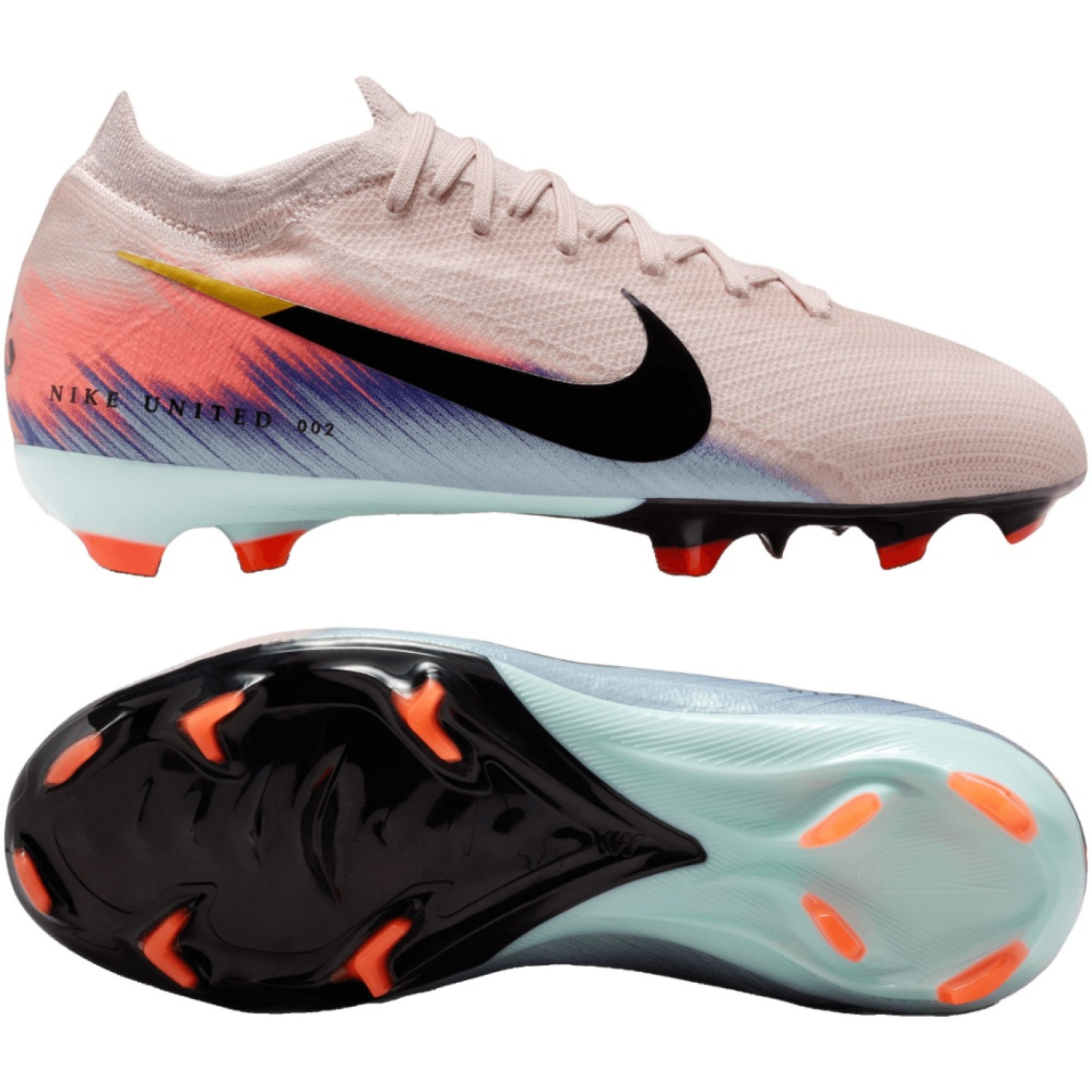 Nike Zoom Mercurial Vapor 16 Pro Gras Voetbalschoenen (FG) Kids Roze Blauw Turquoise