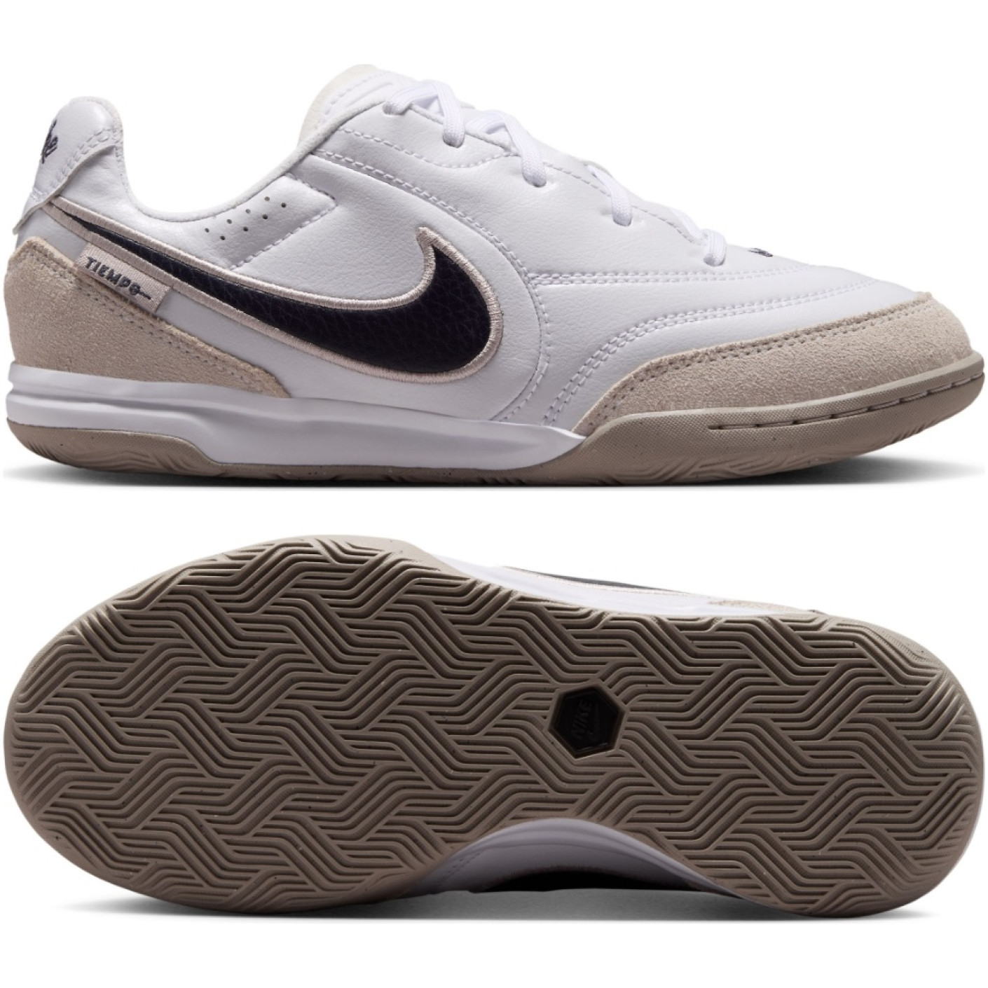 Nike Tiempo Streetgato Kids Street Football Shoes White Black Beige