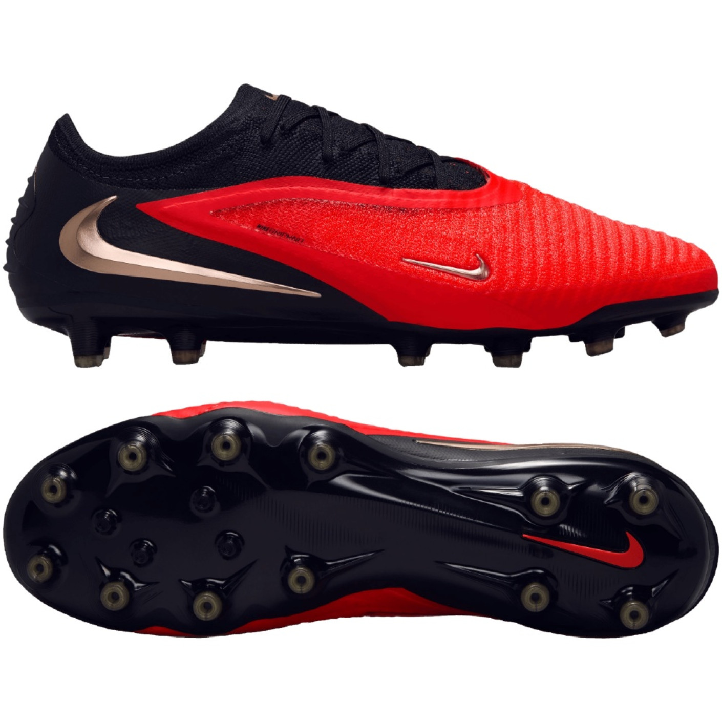 Nike Phantom 6 Low Elite (AG) Artificial Grass Football Boots Black Bright Red Gold