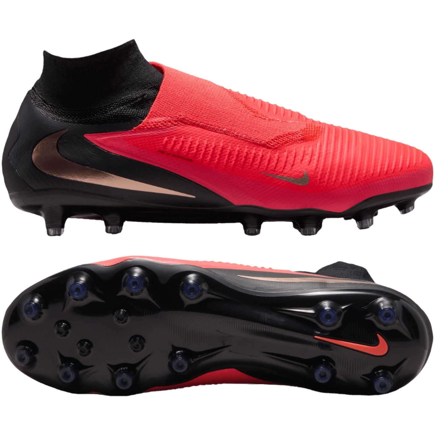 Nike Phantom 6 High Pro (AG) Artificial Grass Football Boots Black Bright Red Gold
