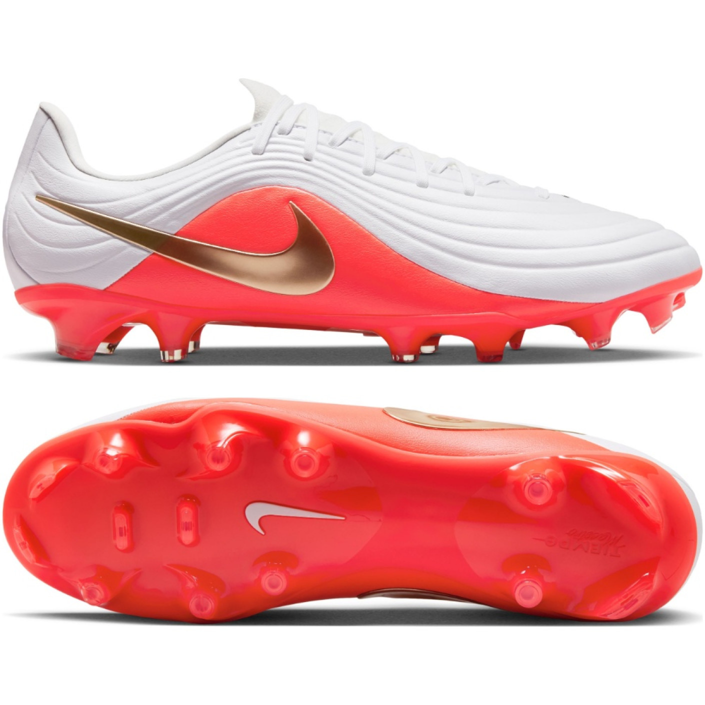 Nike Tiempo Academy Maestro (MG) Grass/Artificial Grass Football Boots White Bright Red Gold