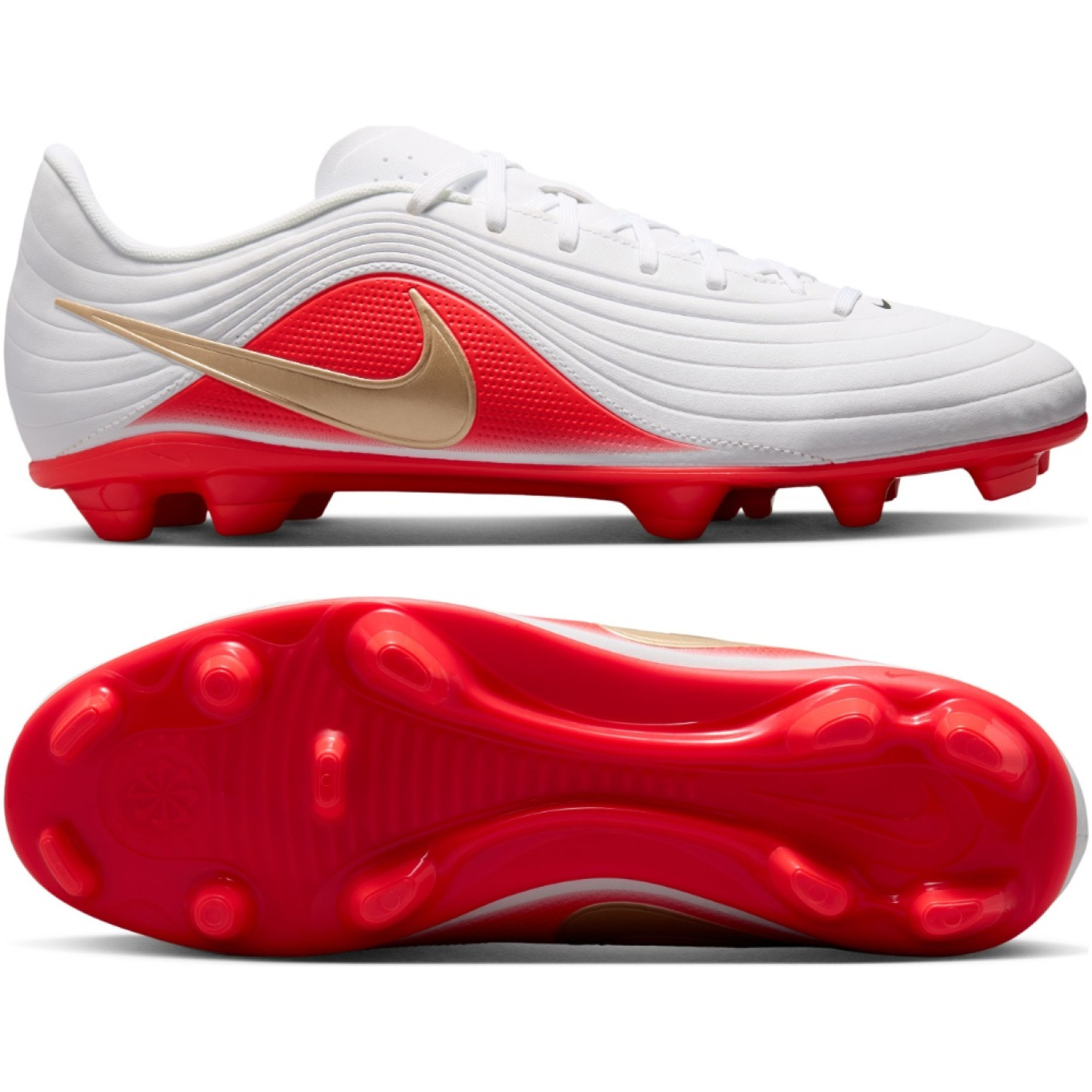 Nike Tiempo Maestro Club (MG) Grass/Artificial Grass Football Boots White Bright Red Gold