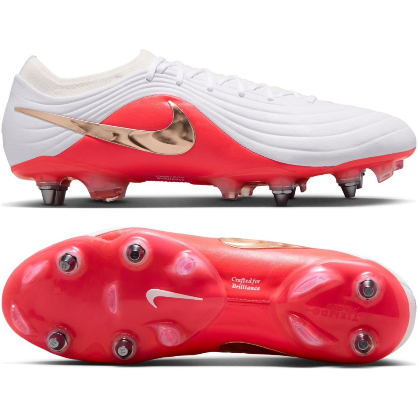 Nike Tiempo Maestro Elite (SG) Iron Stud Football Boots White Bright Red Gold