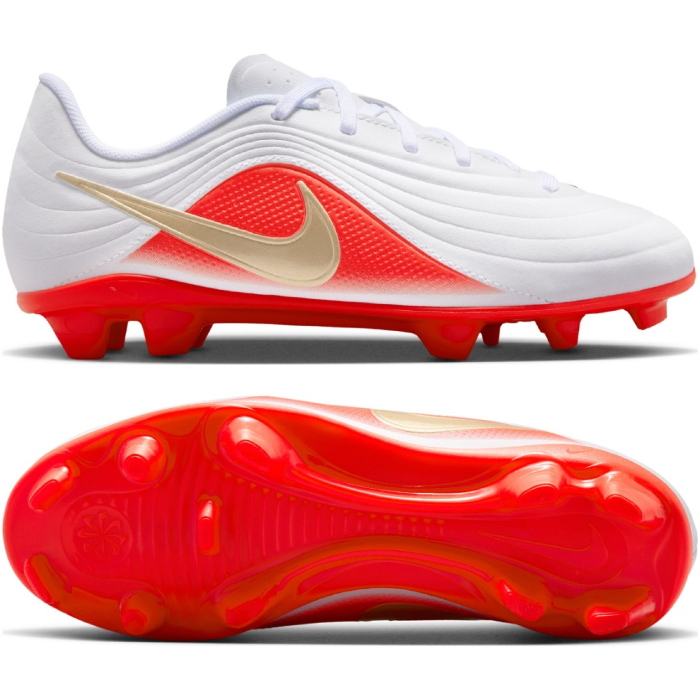 Nike Tiempo Maestro Club (MG) Grass/Artificial Grass Football Boots White Bright Red Gold