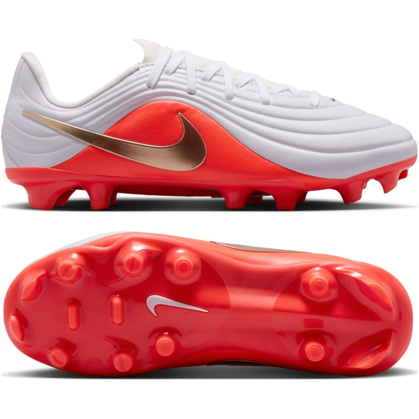 Nike Tiempo Maestro Academy (MG) Grass/Artificial Grass Football Boots Kids White Bright Red Gold