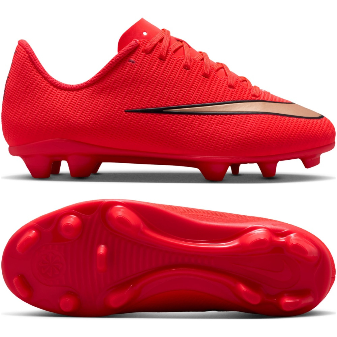 Nike Mercurial Vapor 17 Club (MG) Gras / Kunstgras Voetbalschoenen Kids Felrood Zwart Goud