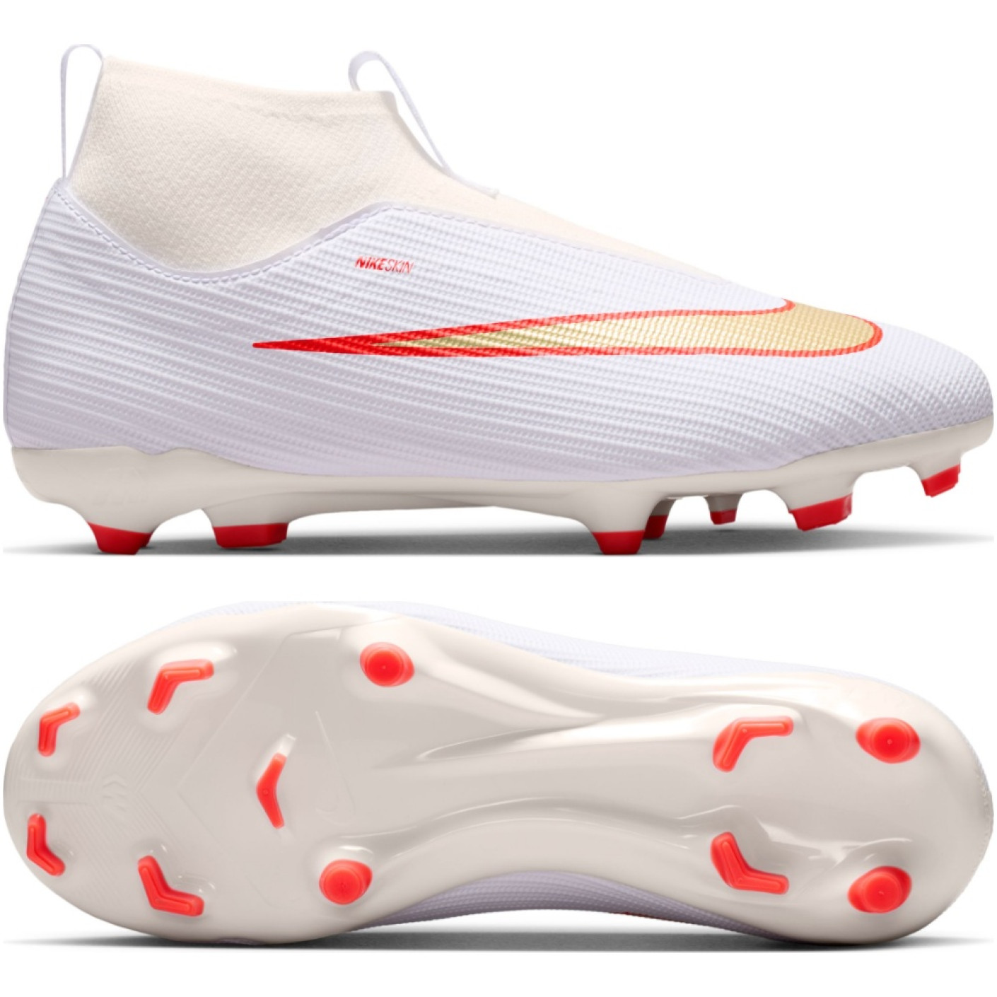 Nike Mercurial Superfly 11 Academy (MG) Grass/Artificial Grass Football Boots Kids White Bright Red Gold