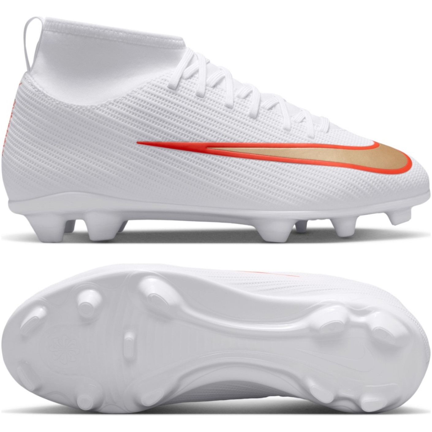 Nike Mercurial Superfly 11 Club (MG) Grass/Artificial Grass Football Boots Kids White Bright Red Gold