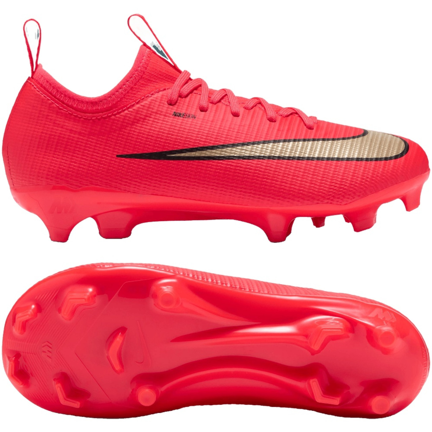 Nike Mercurial Vapor 17 Academy (MG) Grass/Artificial Grass Football Boots Toddlers Bright Red Black Gold