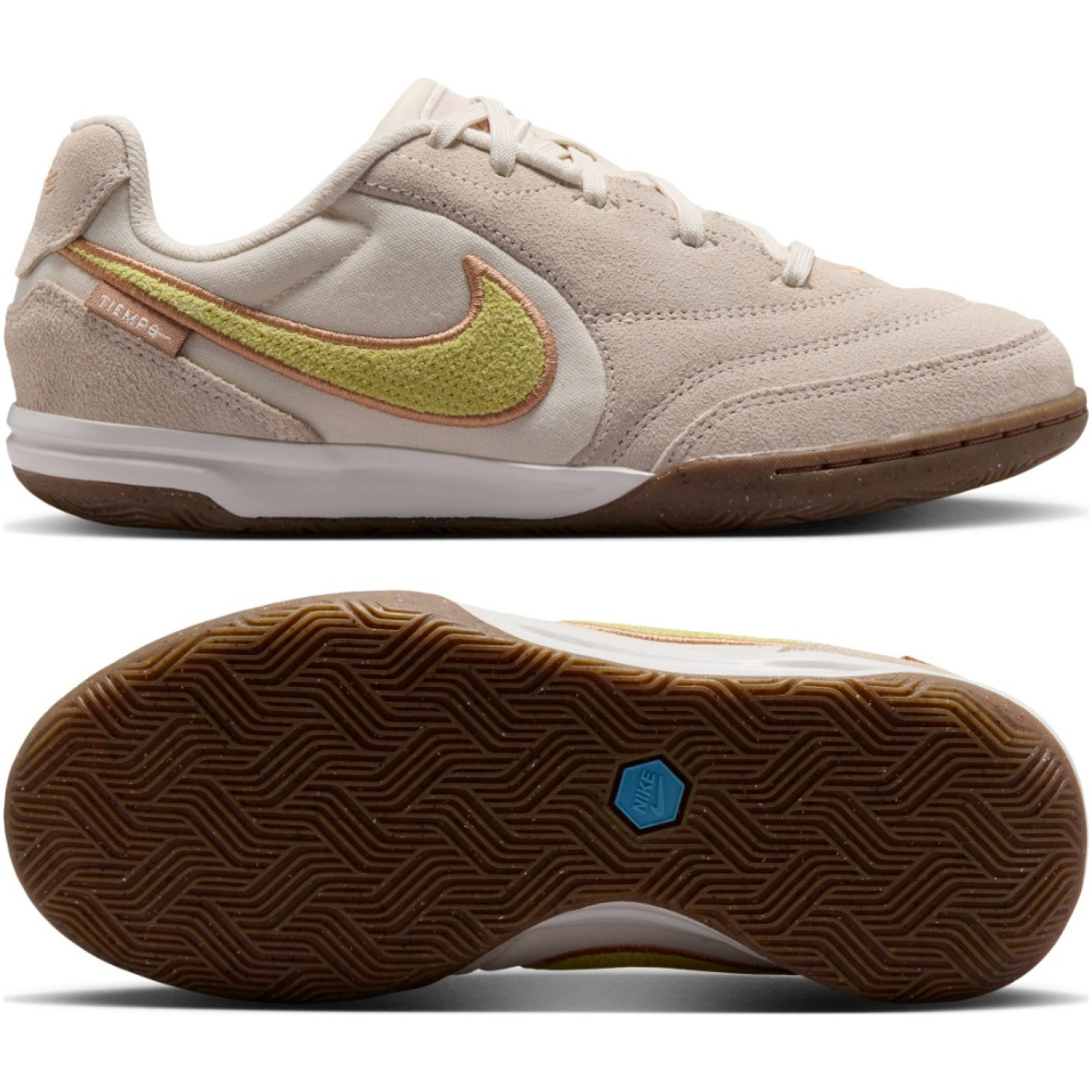 Nike Tiempo Streetgato Premium Kids Beige Lemon Moon Particle Street Football Shoes
