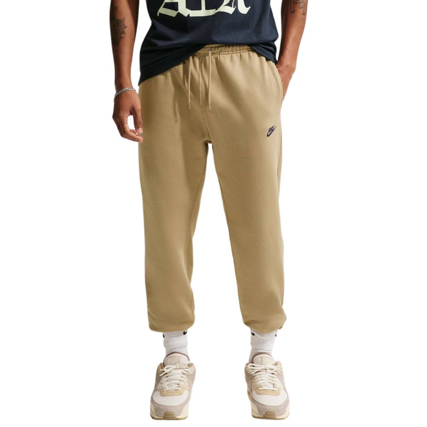 Nike Club Fleece Sweat Pants Dark Beige Dark Blue
