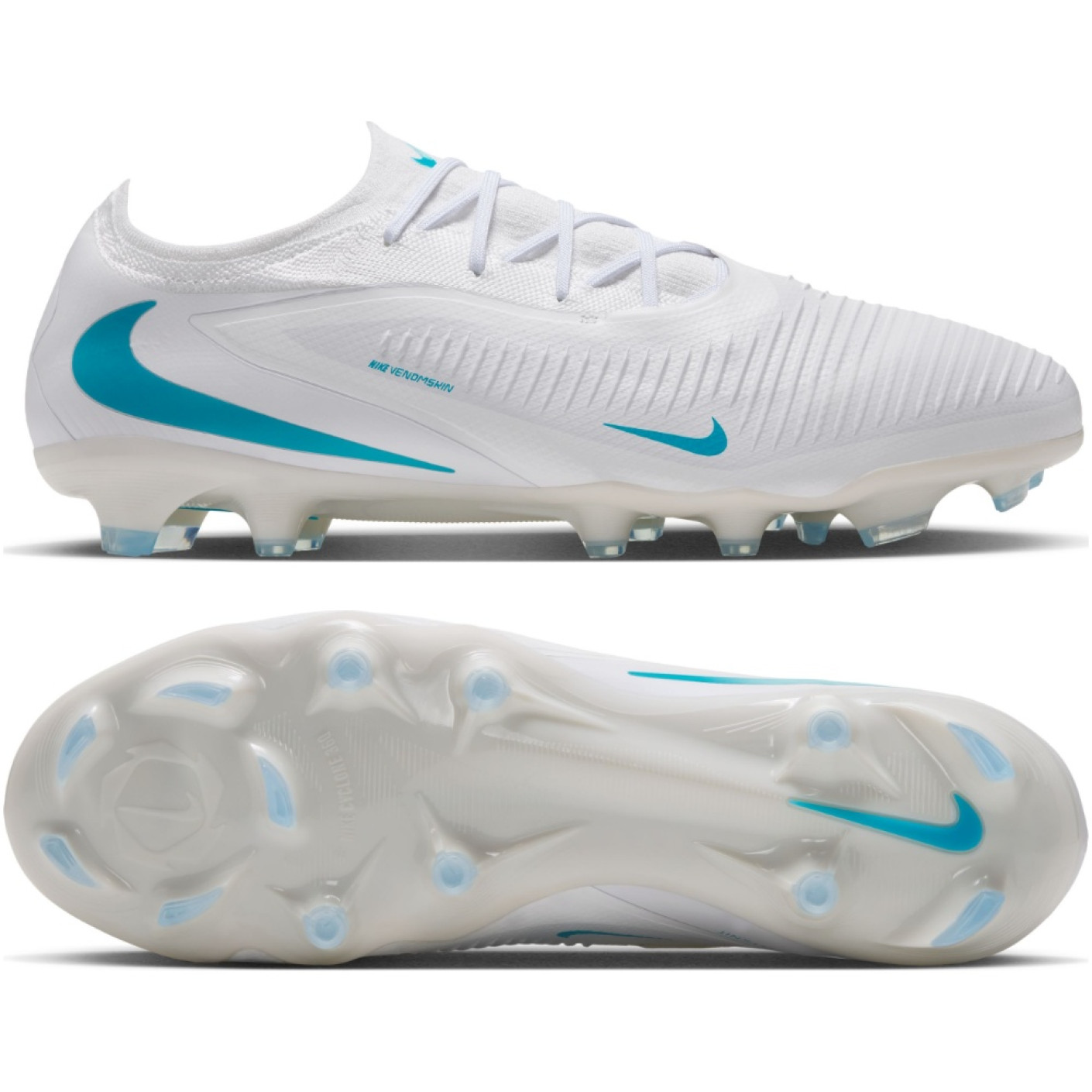 Nike Phantom 6 Low Pro (FG) Gras Voetbalschoenen Wit Turquoise