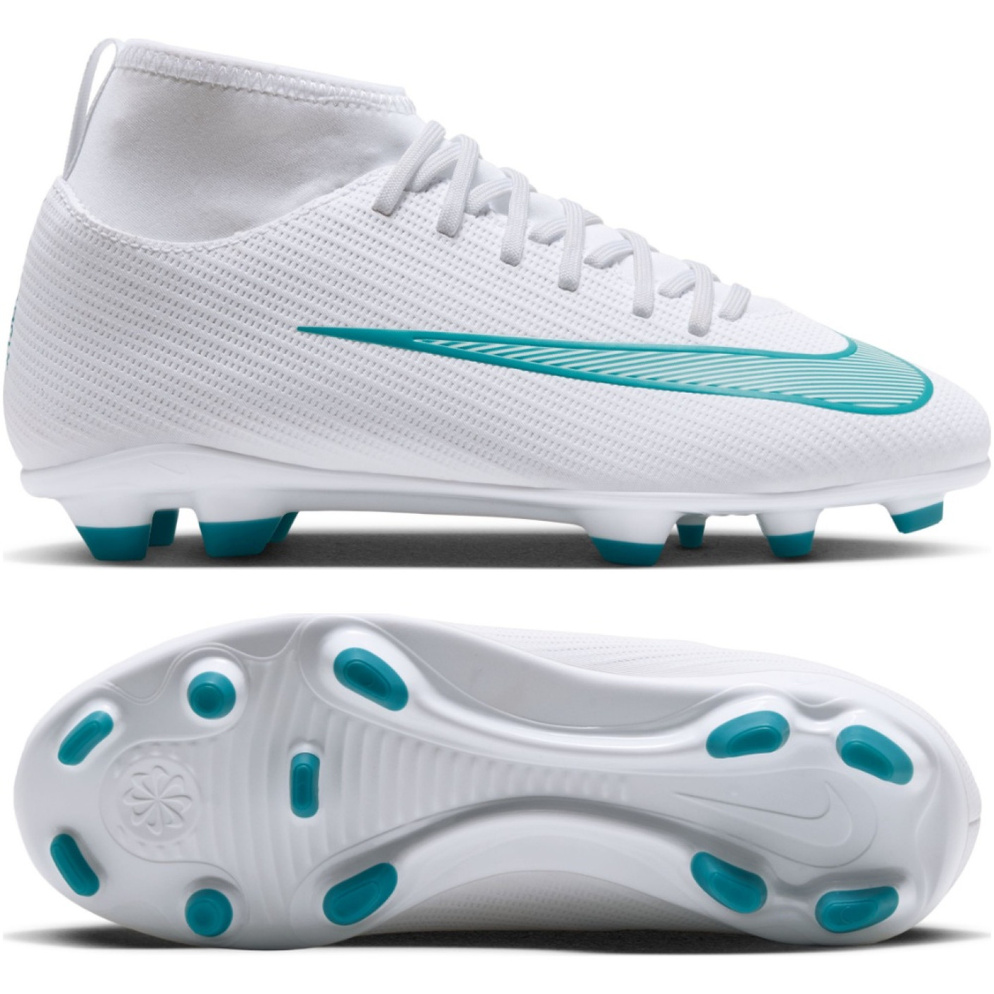 Nike Mercurial Superfly 11 Club (MG) Gras / Kunstgras Voetbalschoenen Kids Wit Turquoise