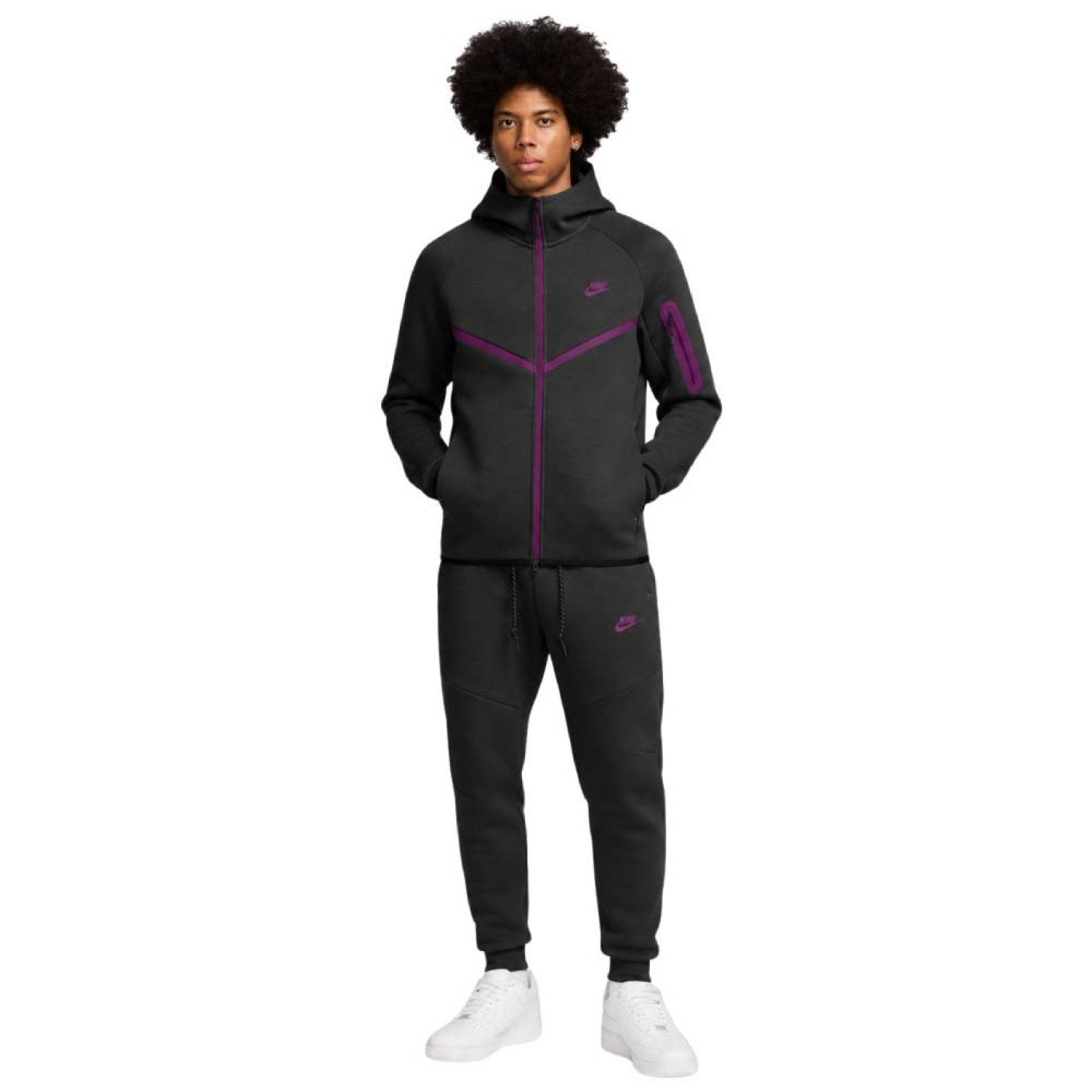 Nike Tech Fleece Tracksuit Black Purple