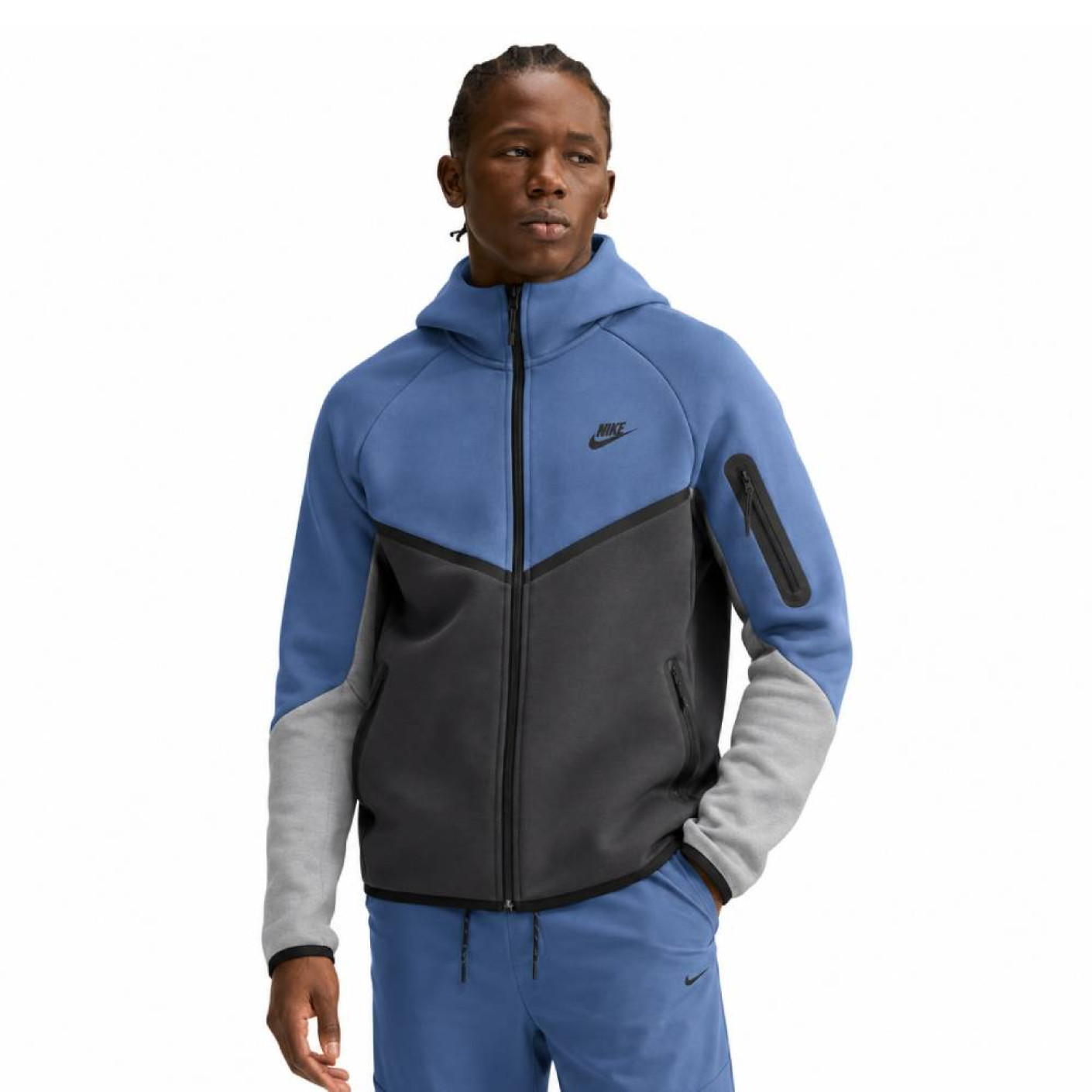 Nike Tech Fleece Vest Steel Blue Dark Grey Light Grey Black