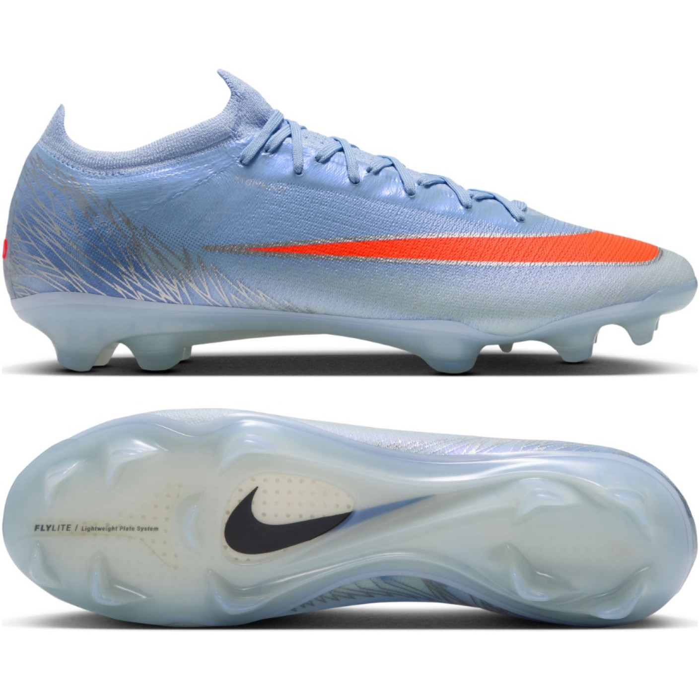Nike Mercurial Vapor 17 Elite (FG) Gras Voetbalschoenen Lichtblauw Oranje Zilvergrijs
