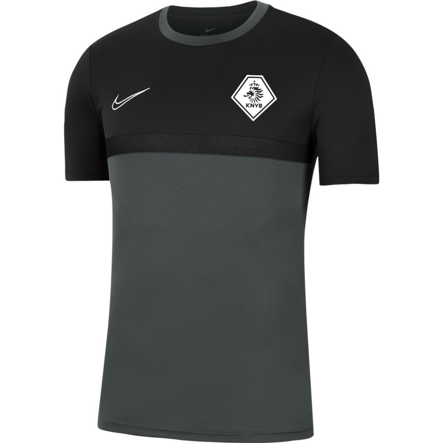 Nike KNVB Academy Pro Trainingsshirt Kids Antraciet Zwart