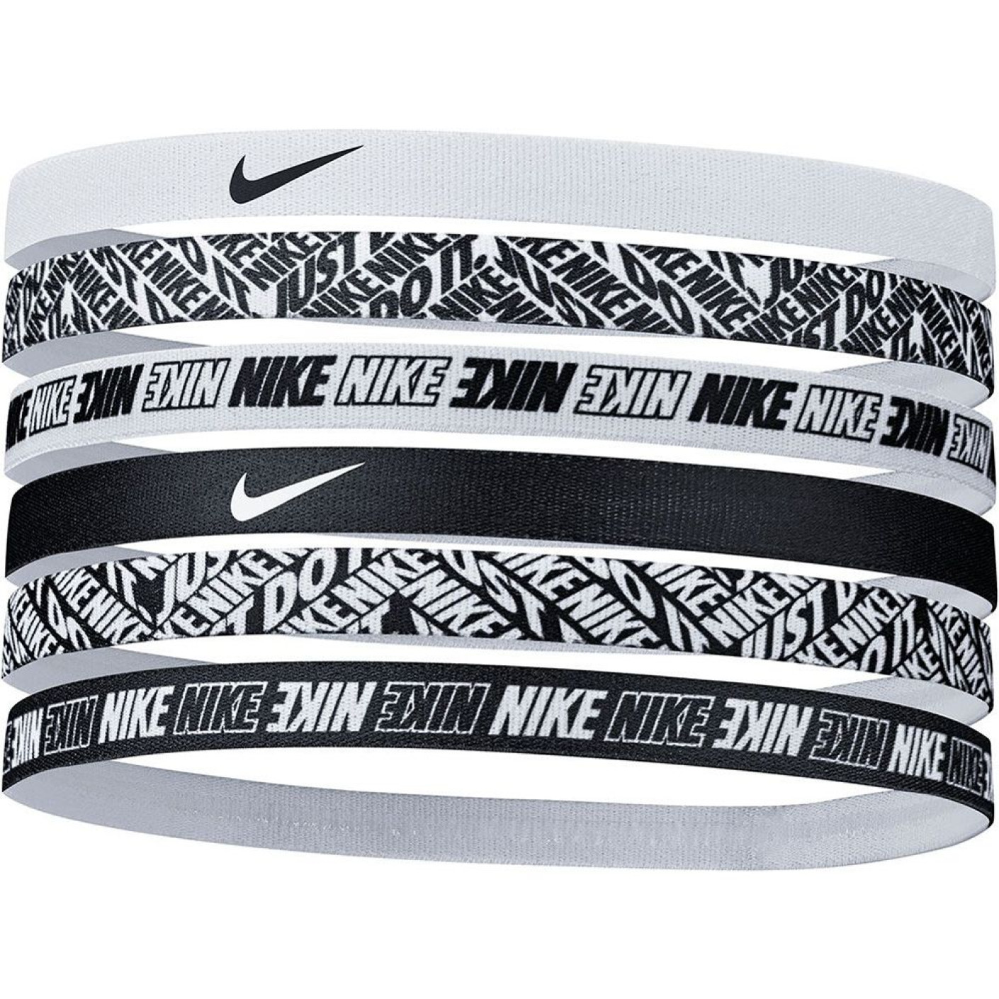 Nike Haarbanden 6-Pack Wit Zwart Print