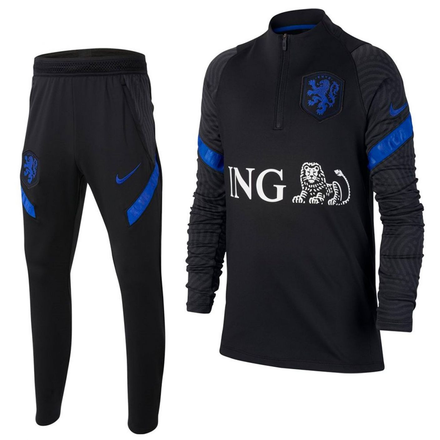 Nike Netherlands Dry Strike Tracksuit 2020-2022 Kids Black Blue