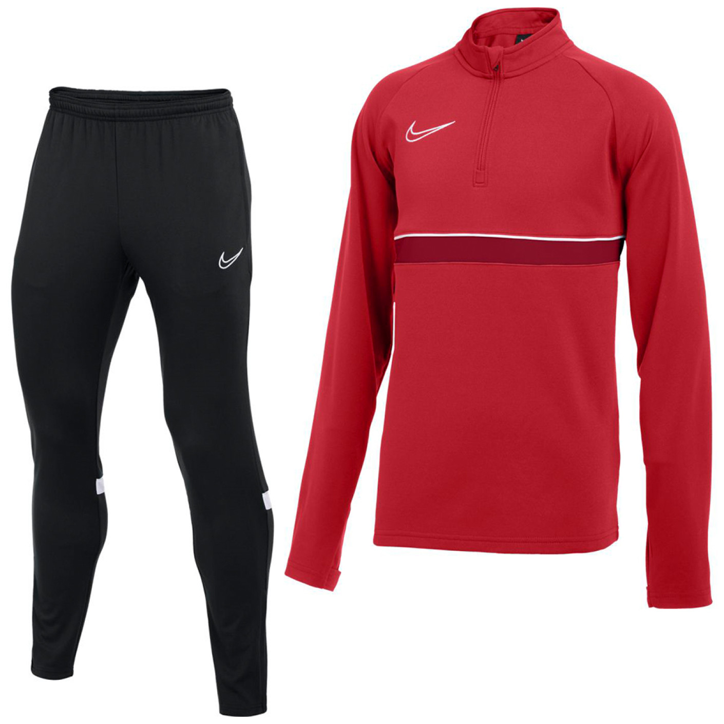 Nike Academy 21 Dri-Fit Trainingspak Rood Zwart Wit