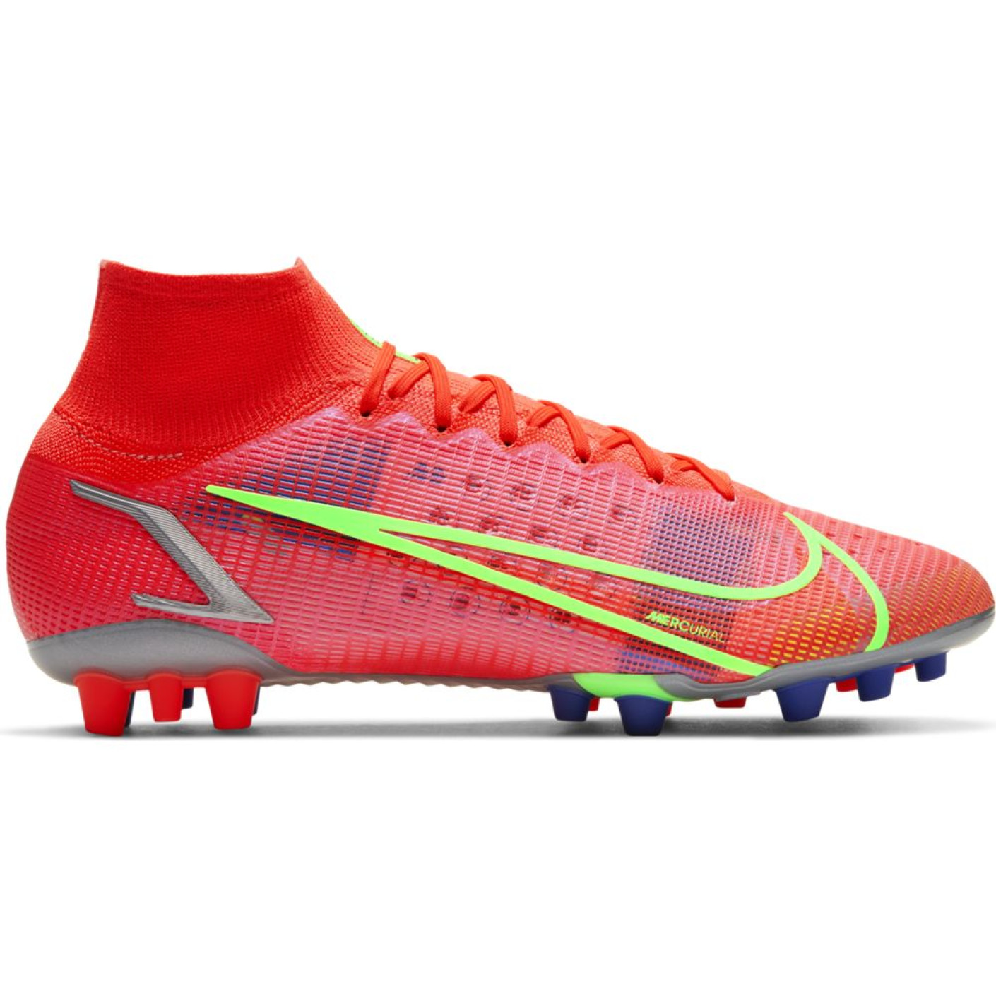 Nike Mercurial Superfly 8 Elite Artificial Grass Football Boots (AG) Red Silver