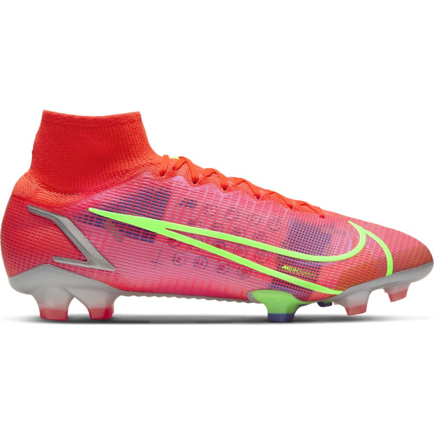 Nike Mercurial Superfly 8 Elite Grass Football Boots (FG) Red Silver