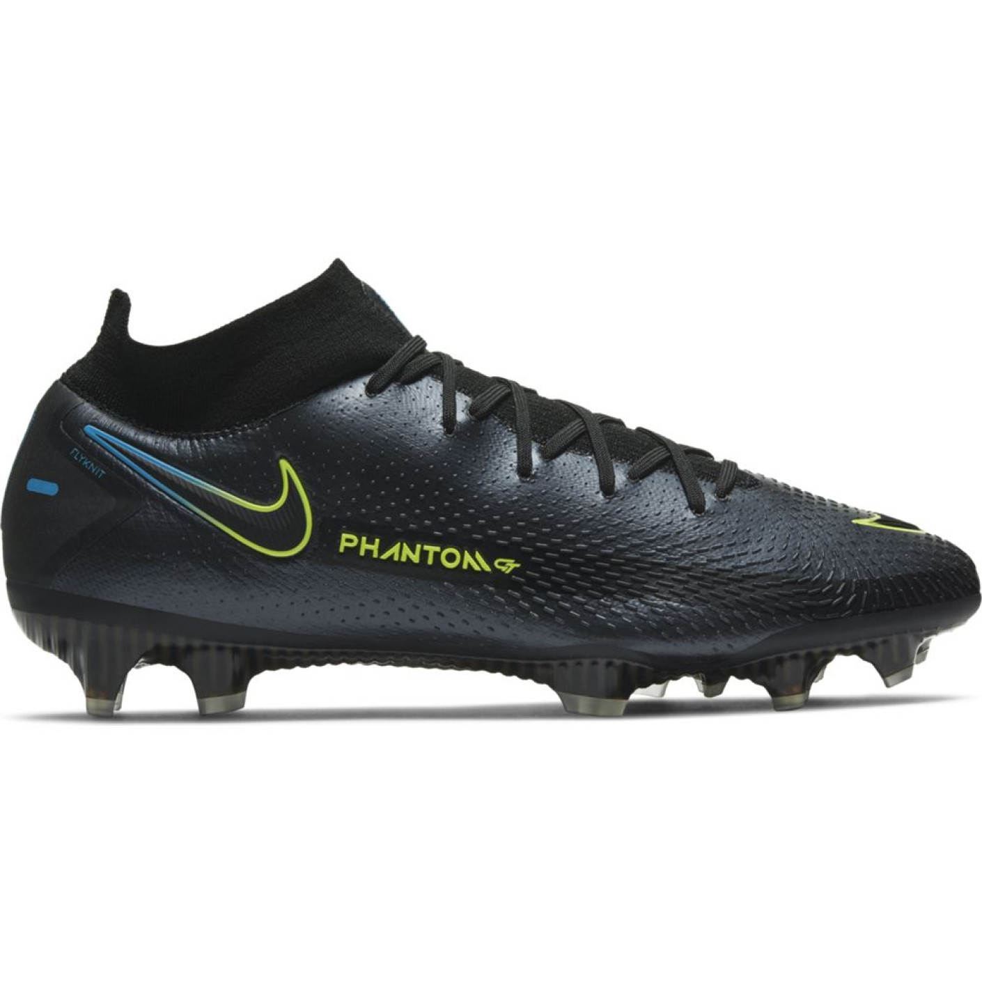 Nike Phantom GT Elite DF Gras Voetbalschoenen (FG) Zwart Geel Blauw