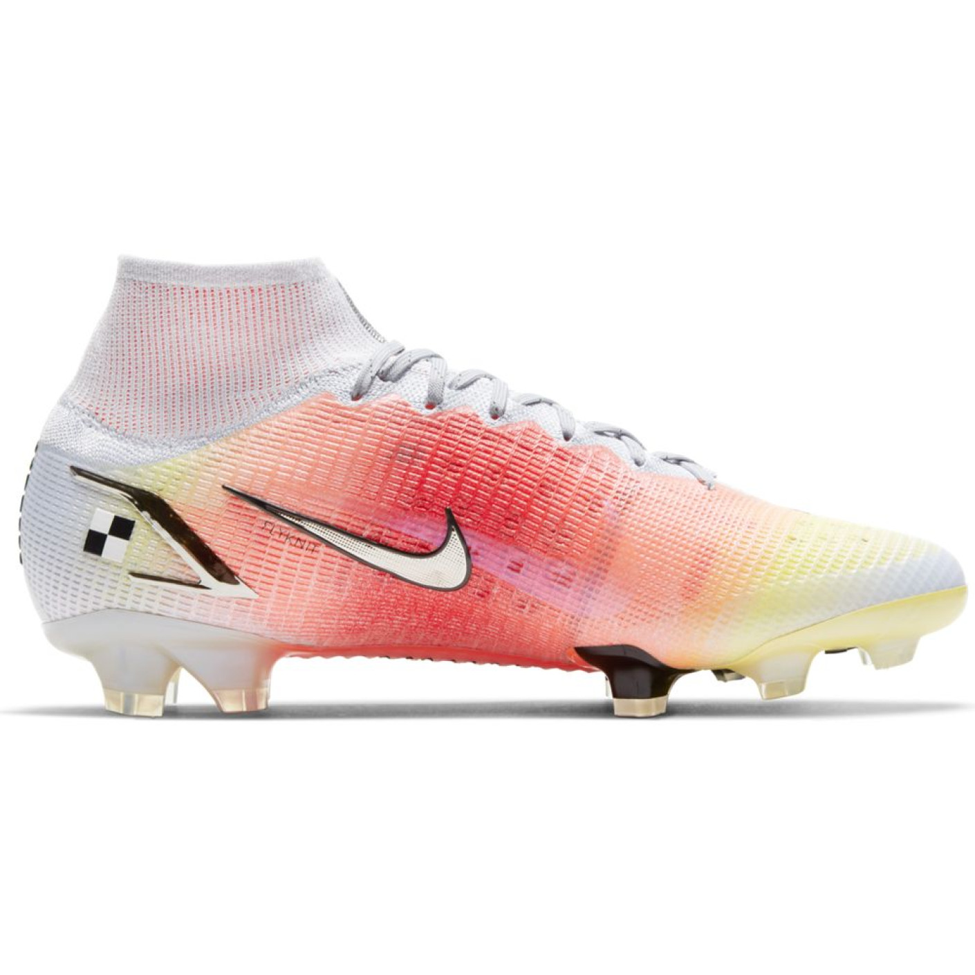 Nike Mercurial Superfly 8 Elite MDS Gras Voetbalschoenen (FG) Wit Zilver Oranje