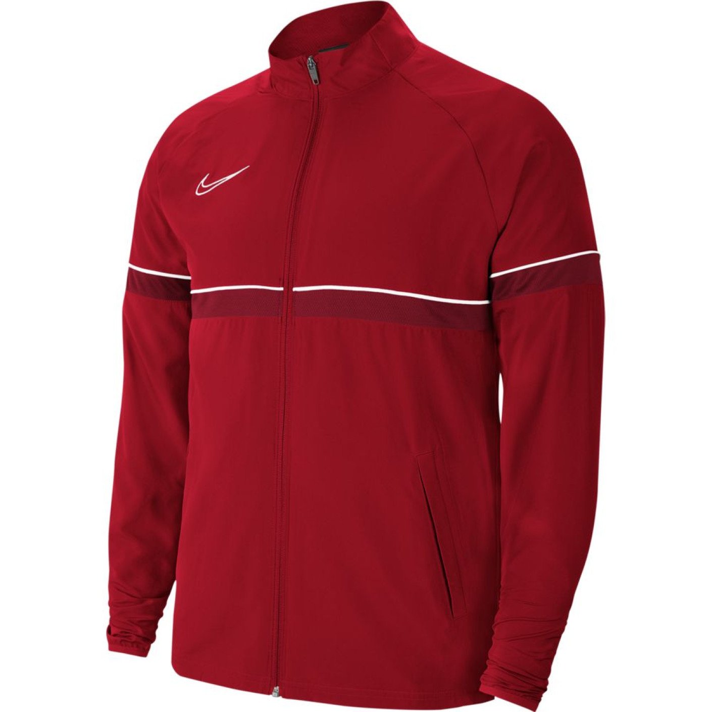 Nike Dri-Fit Academy 21 Training Jacket Woven Red Dark Red White