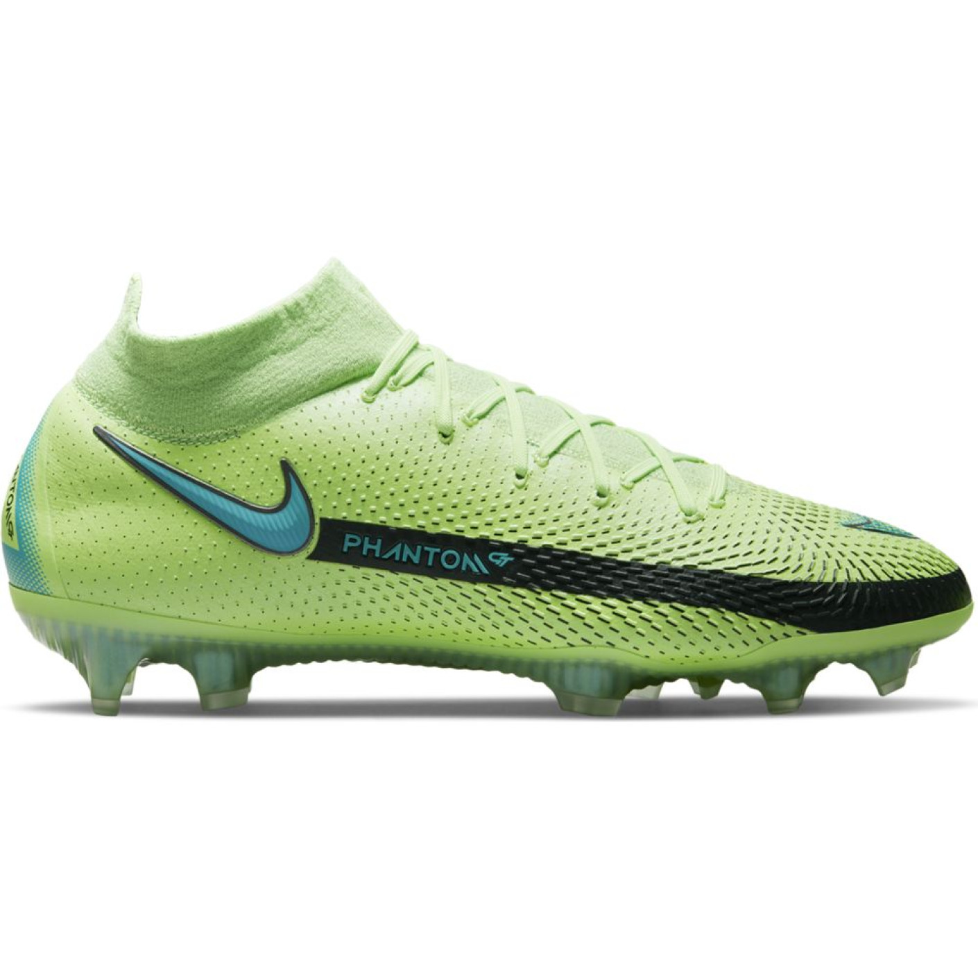 Nike Phantom GT Elite DF Gras Voetbalschoenen (FG) Lime Turquoise