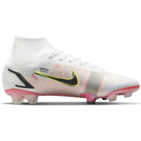 Nike Mercurial Superfly 8 Elite Voetbalschoenen Gras Wit Zwart Rood Roze