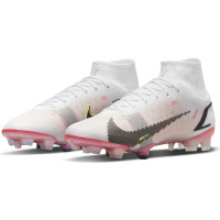 Nike Mercurial Superfly 8 Elite Voetbalschoenen Gras Wit Zwart Rood Roze