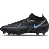 Nike Phantom GT 2 Elite Voetbalschoenen Gras met Sokje Zwart Donkergrijs