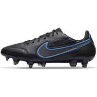 Nike Tiempo Legend 9 Elite Voetbalschoenen Ijzeren-Nop (SG) Anti-Clog Zwart Blauw