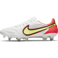 Nike Tiempo Legend 9 Elite Soft-Ground Football Boots (SG) Anti-Clog White Yellow Red