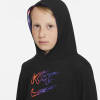 Nike Mbappé Training Hoodie Kids Black Bright Red