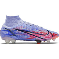 Nike Mercurial Superfly 8 Elite KM Voetbalschoenen Gras (FG) Lichtpaars Zilver