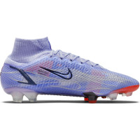 Nike Mercurial Superfly 8 Elite KM Voetbalschoenen Gras (FG) Lichtpaars Zilver