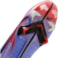 Nike Mercurial Superfly 8 Elite KM Voetbalschoenen Gras (FG) Lichtpaars Zilver