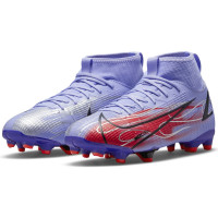 Nike Mercurial Superfly 8 Academy KM Gras / Kunstgras Voetbalschoenen (MG) Kids Zilver Lichtpaars - KNVBshop.nl