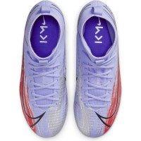 Nike Mercurial Superfly 8 Academy KM Gras / Kunstgras Voetbalschoenen (MG) Kids Zilver Lichtpaars - KNVBshop.nl