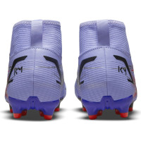 Nike Mercurial Superfly 8 Academy KM Gras / Kunstgras Voetbalschoenen (MG) Kids Zilver Lichtpaars - KNVBshop.nl