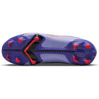 Nike Mercurial Superfly 8 Academy KM Gras / Kunstgras Voetbalschoenen (MG) Kids Zilver Lichtpaars - KNVBshop.nl