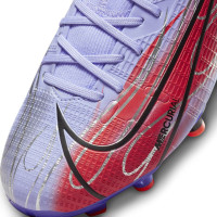 Nike Mercurial Superfly 8 Academy KM Gras / Kunstgras Voetbalschoenen (MG) Kids Zilver Lichtpaars - KNVBshop.nl