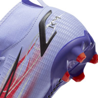 Nike Mercurial Superfly 8 Academy KM Gras / Kunstgras Voetbalschoenen (MG) Kids Zilver Lichtpaars - KNVBshop.nl